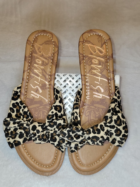Blowfish Shoes - NWOT Blowfish Leopard-Print Knot Slide Sandals - Beige/Black/Brown Size 7